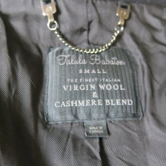 Aritzia TALULA BABATON Wool Cashmere Blend Black Trench Coat Jacket - Size Small - Picture 6 of 7